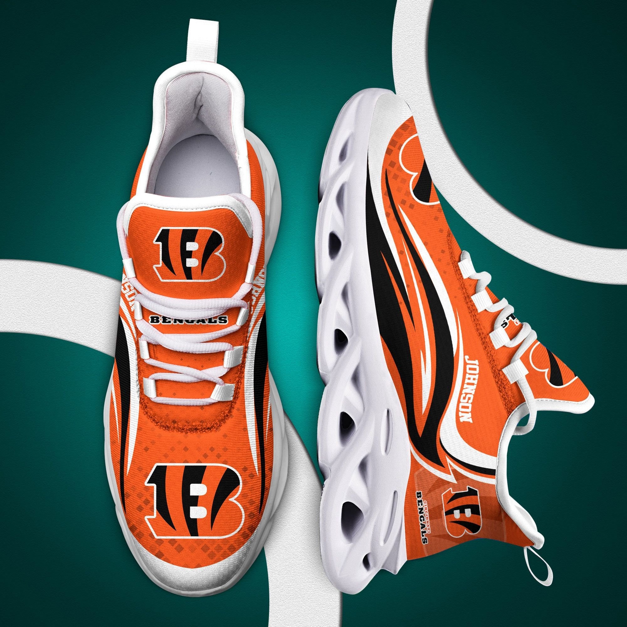Ideafootwear Cincinnati Bengals NFL Max Soul Shoes Sneakers For Men And Women