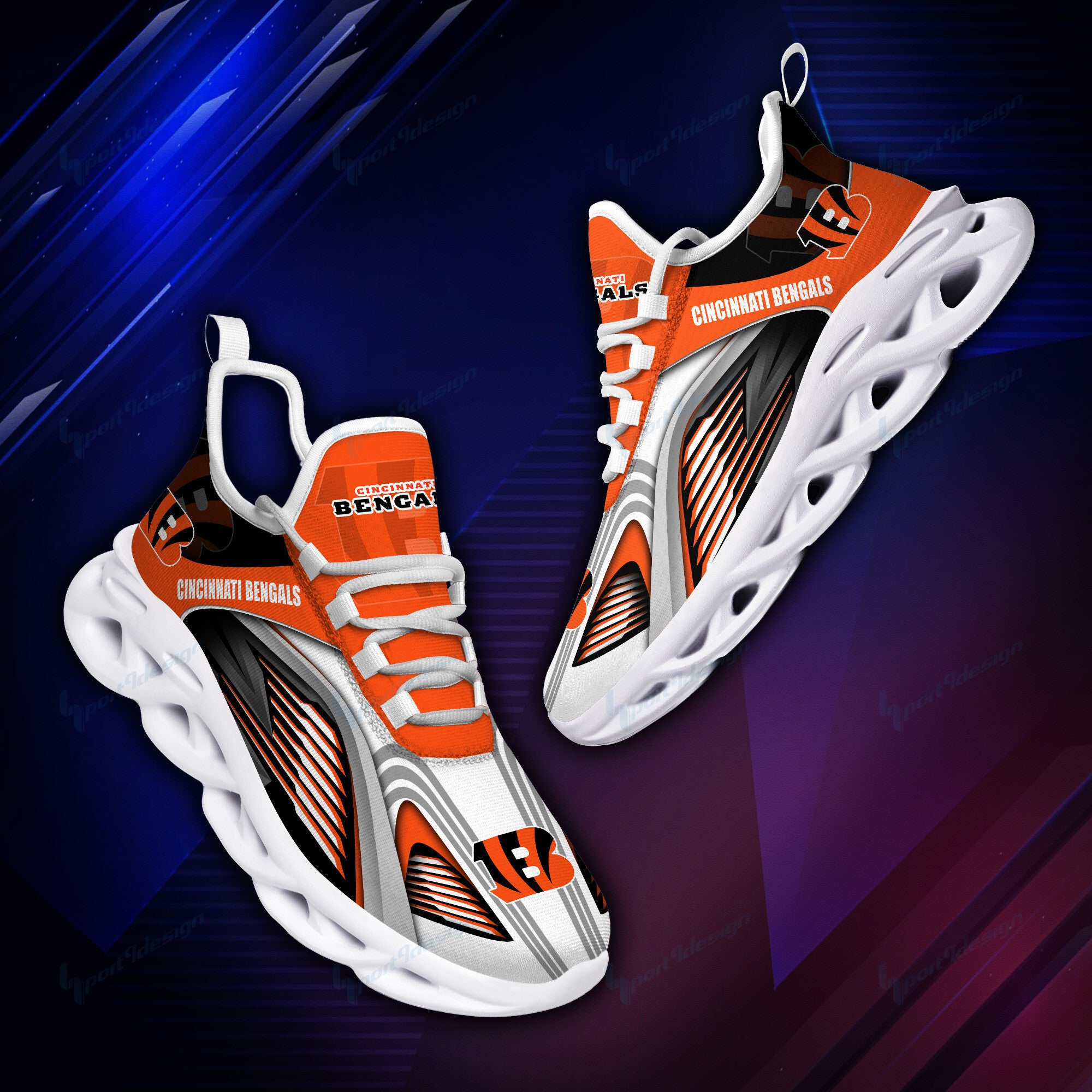 Ideafootwear Cincinnati Bengals NFL Max Soul Shoes Sneakers For Men And Women