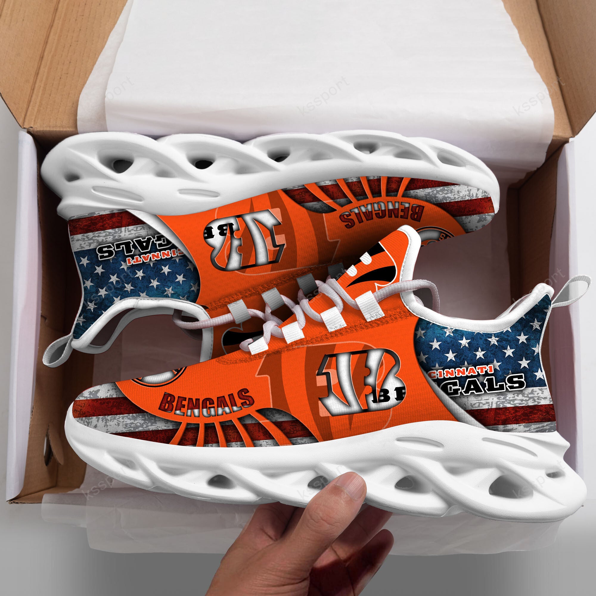 Ideafootwear Cincinnati Bengals NFL Max Soul Shoes Sneakers For Men And Women
