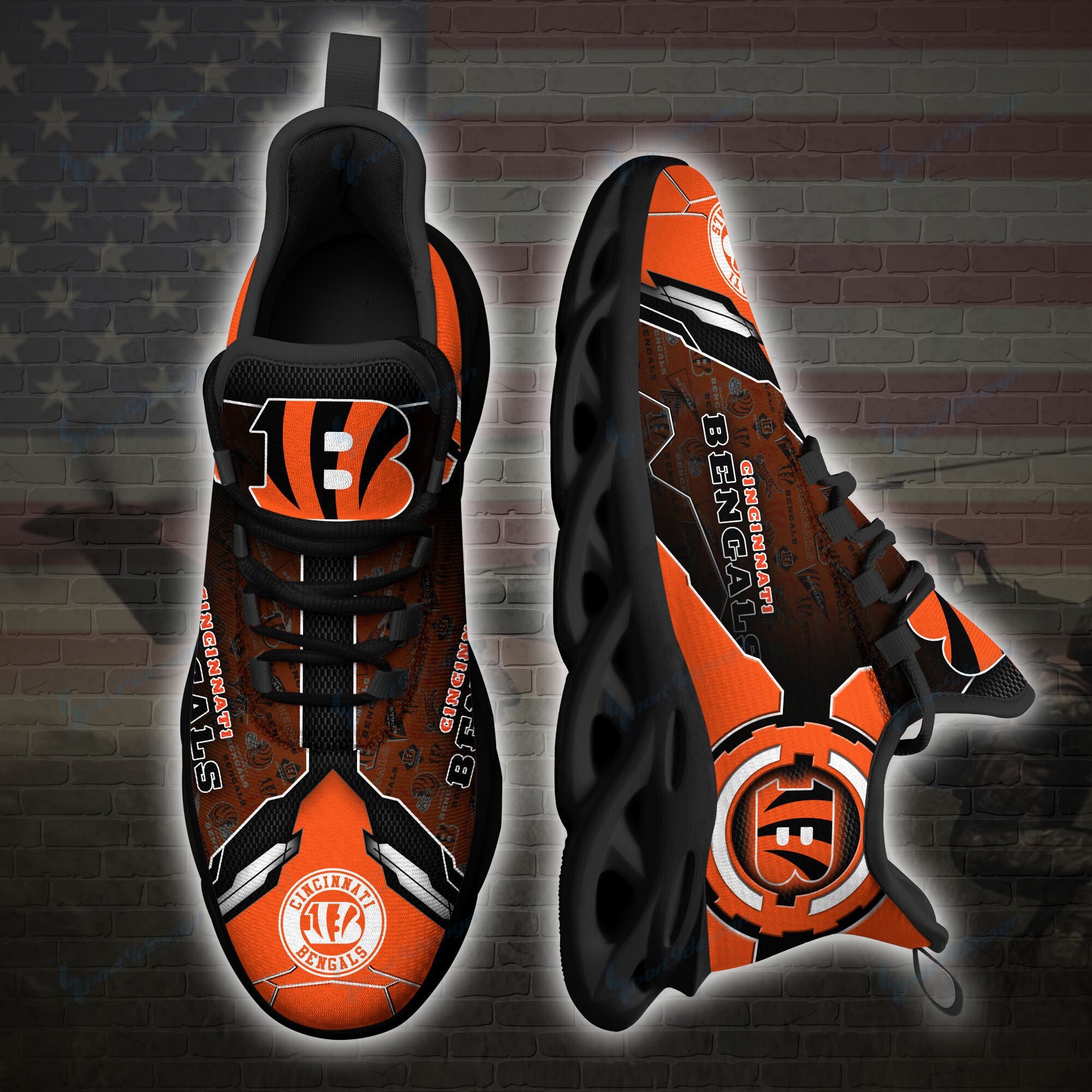 Ideafootwear Cincinnati Bengals NFL Max Soul Shoes Sneakers For Men And Women