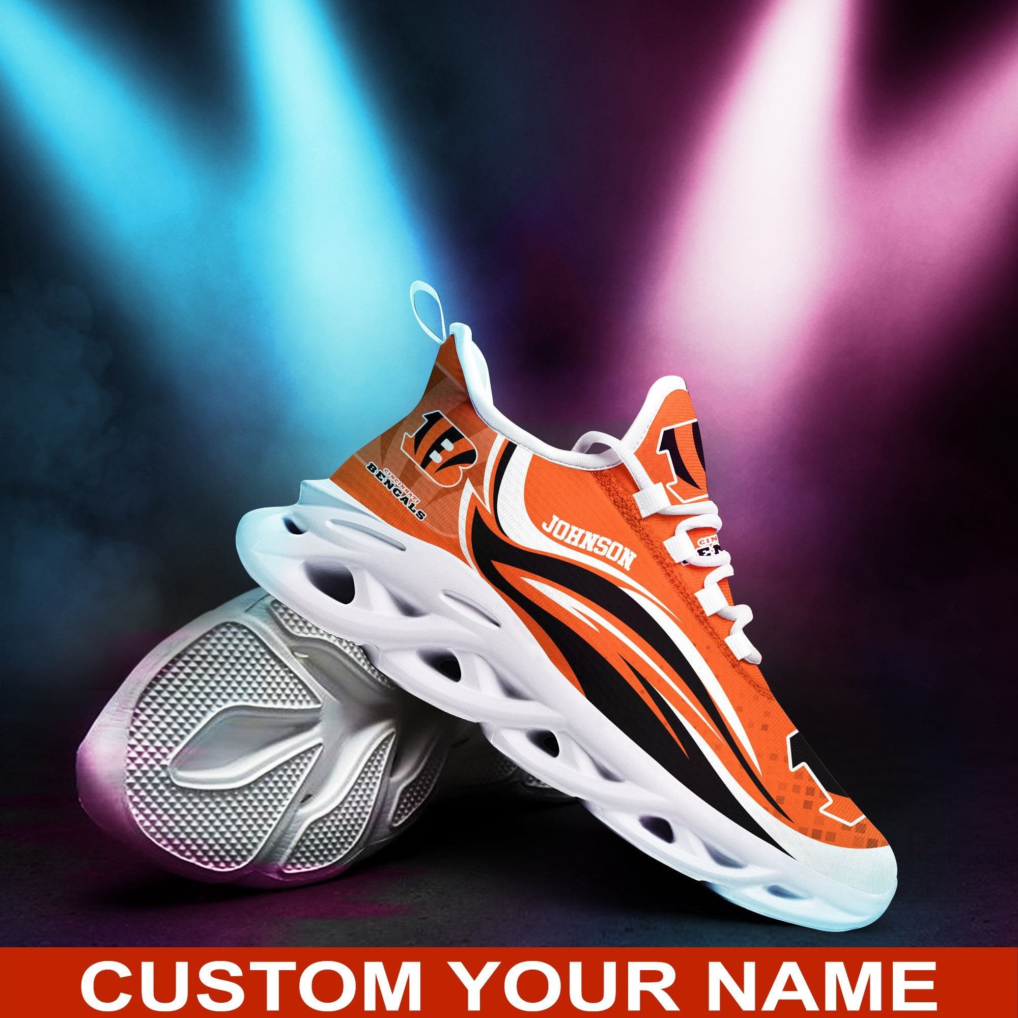 Ideafootwear Cincinnati Bengals NFL Max Soul Shoes Sneakers For Men And Women