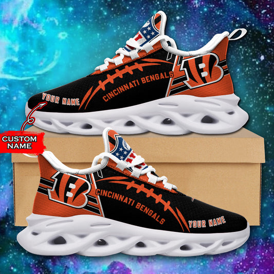 Ideafootwear Cincinnati Bengals NFL Max Soul Shoes Sneakers For Men And Women