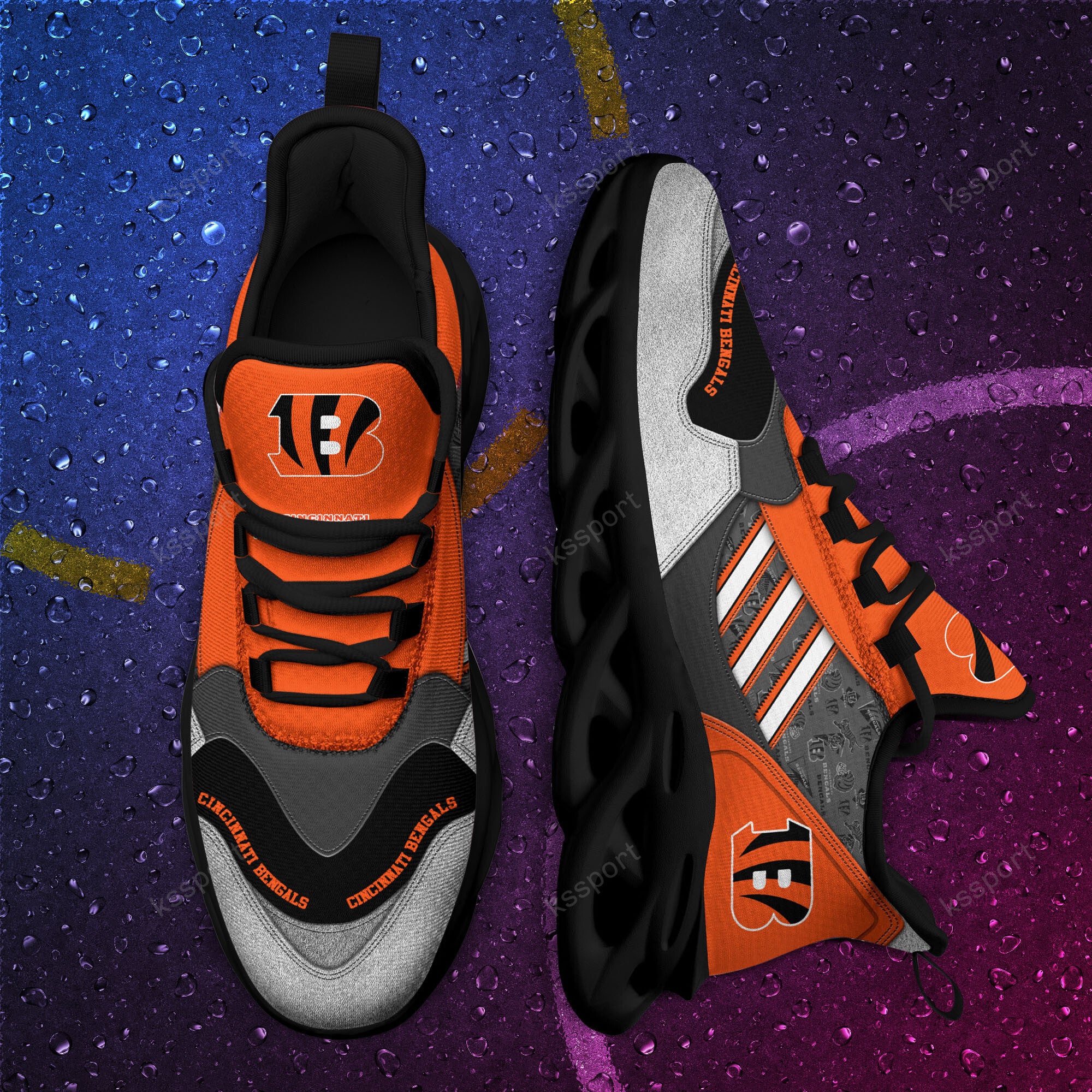 Ideafootwear Cincinnati Bengals NFL Max Soul Shoes Sneakers For Men And Women
