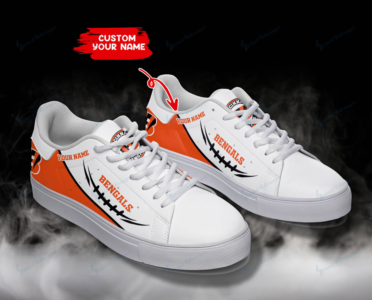 Ideafootwear Cincinnati Bengals Skate Stan Shoes Sneakes For Men And Women