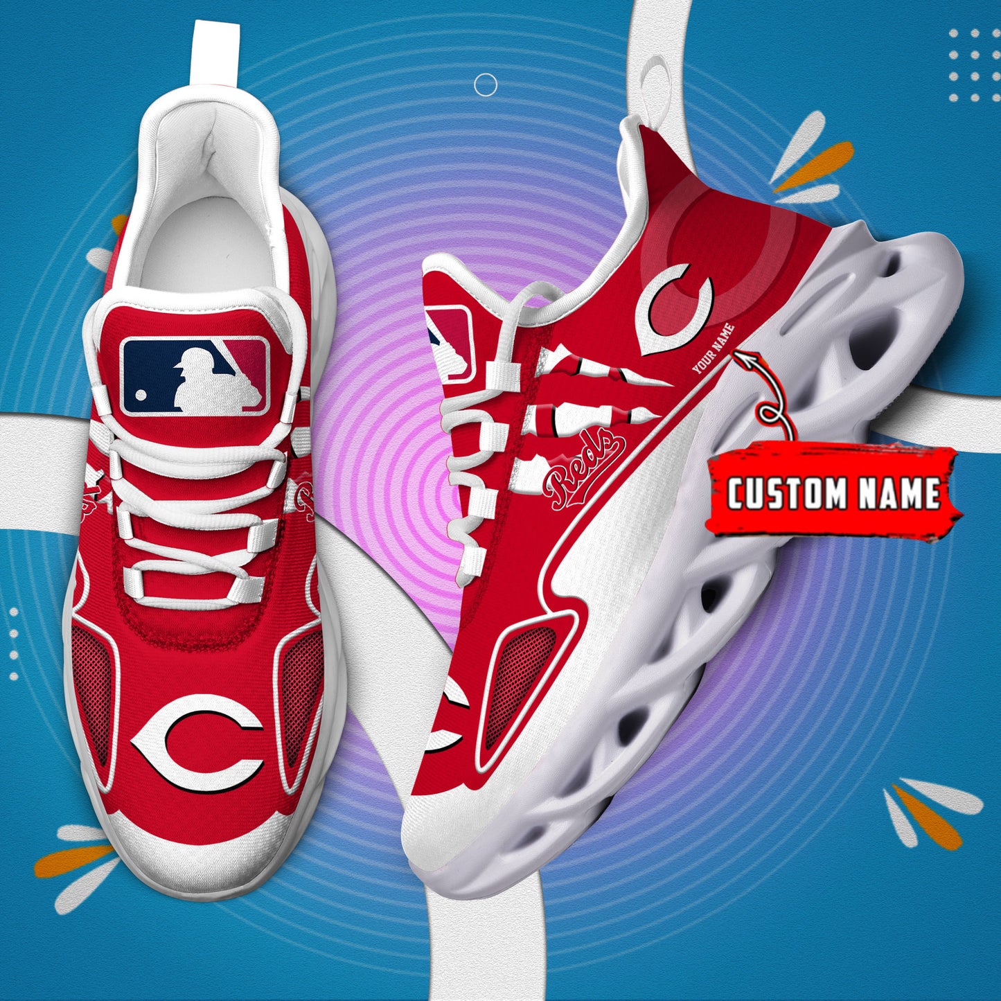 Ideafootwear Cincinnati Reds Max Soul Shoes Sneakers For Men And Women
