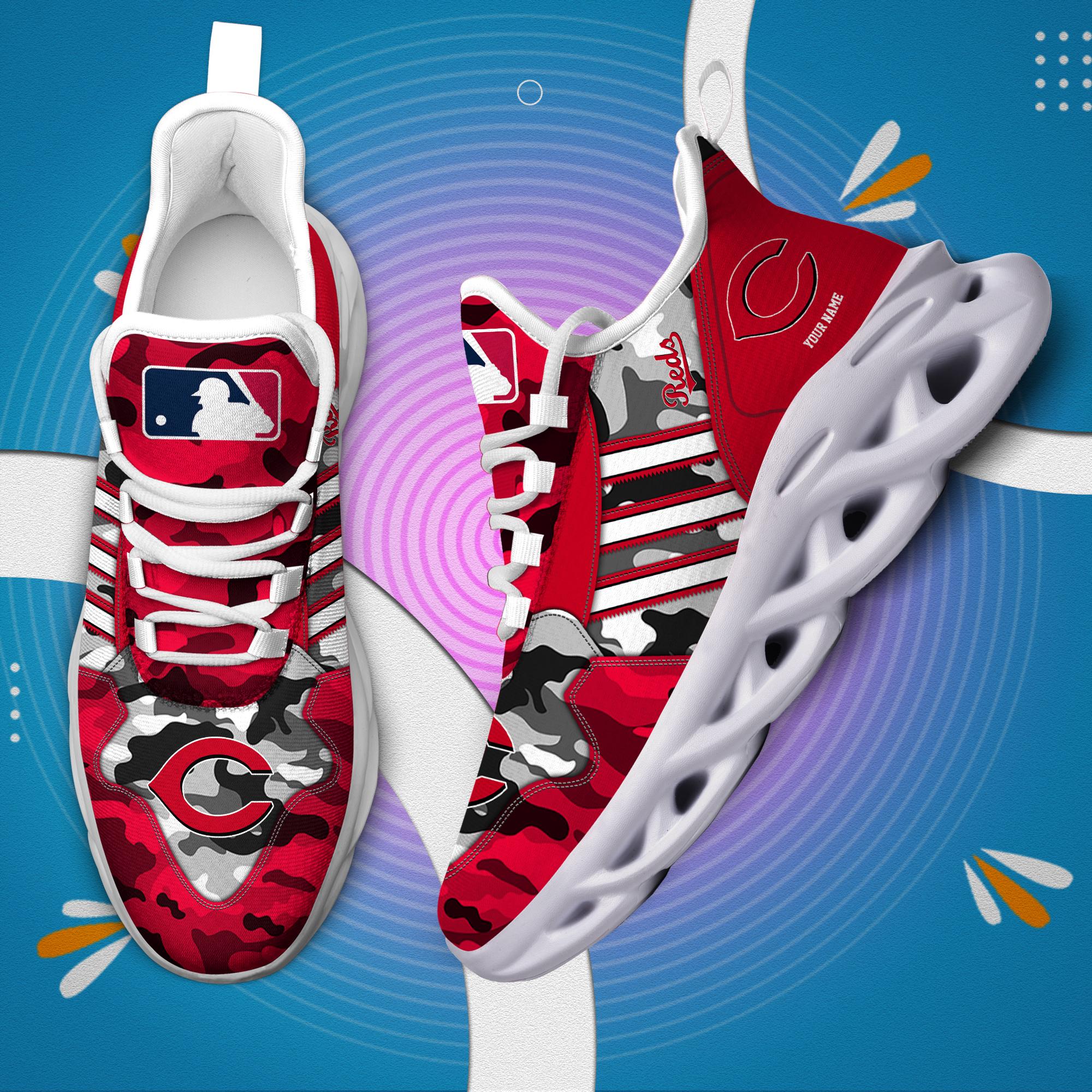 Ideafootwear Cincinnati Reds Max Soul Shoes Sneakers For Men And Women