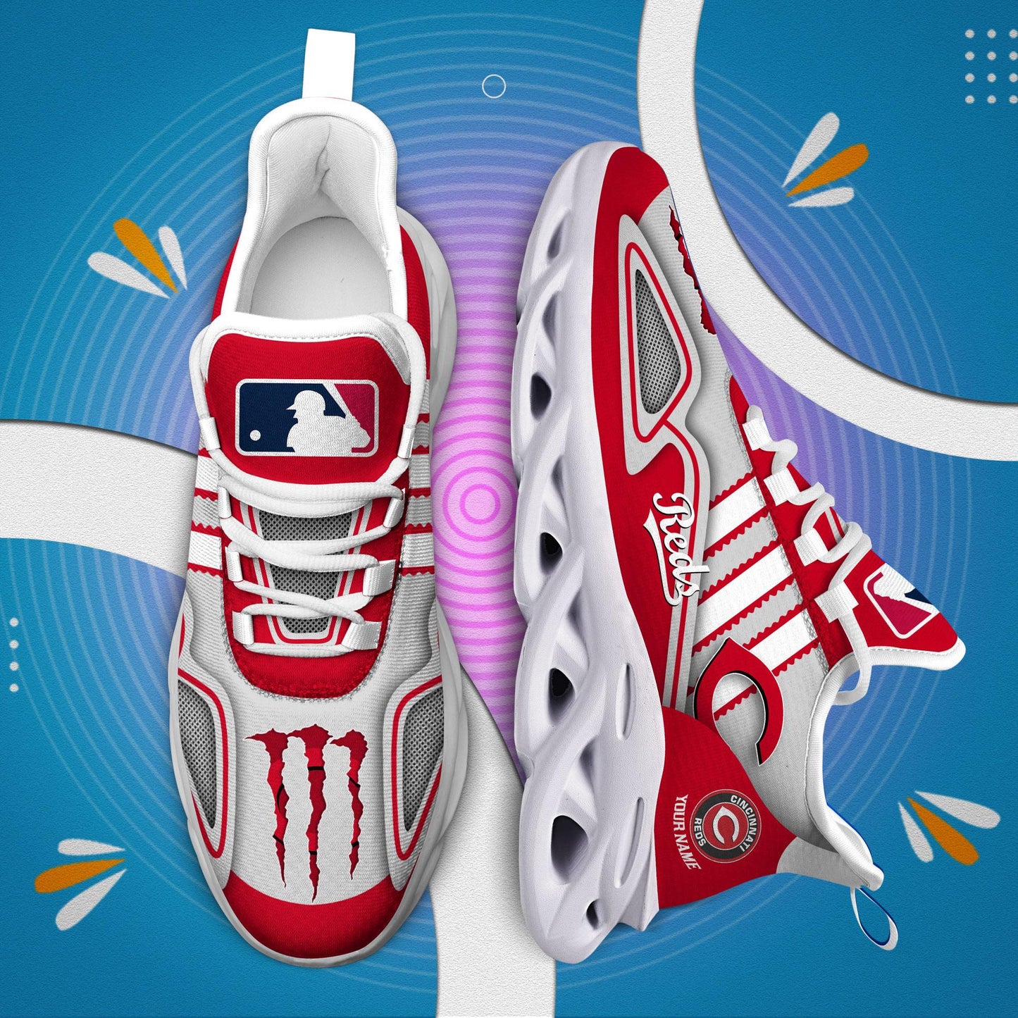 Ideafootwear Cincinnati Reds Max Soul Shoes Sneakers For Men And Women