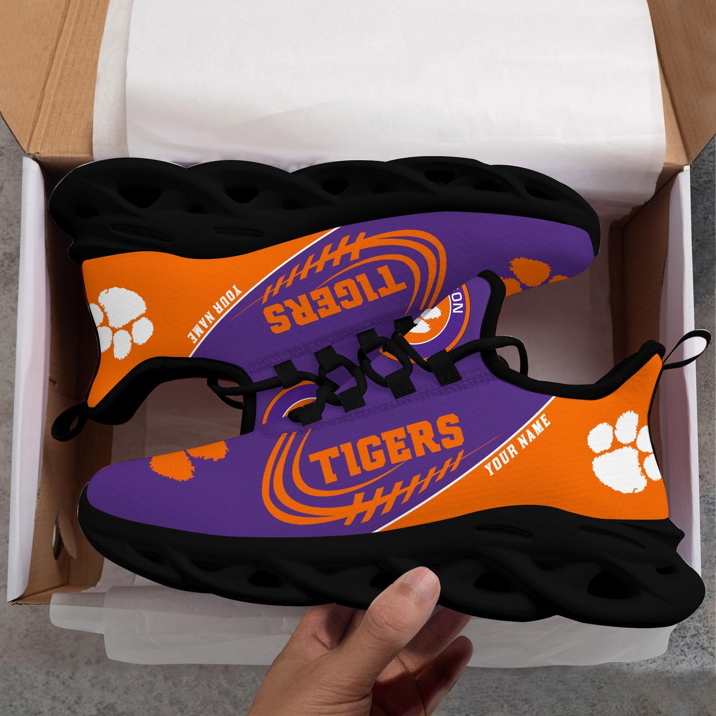 Ideafootwear Clemson Tigers Max Soul Shoes Sneakers For Men And Women