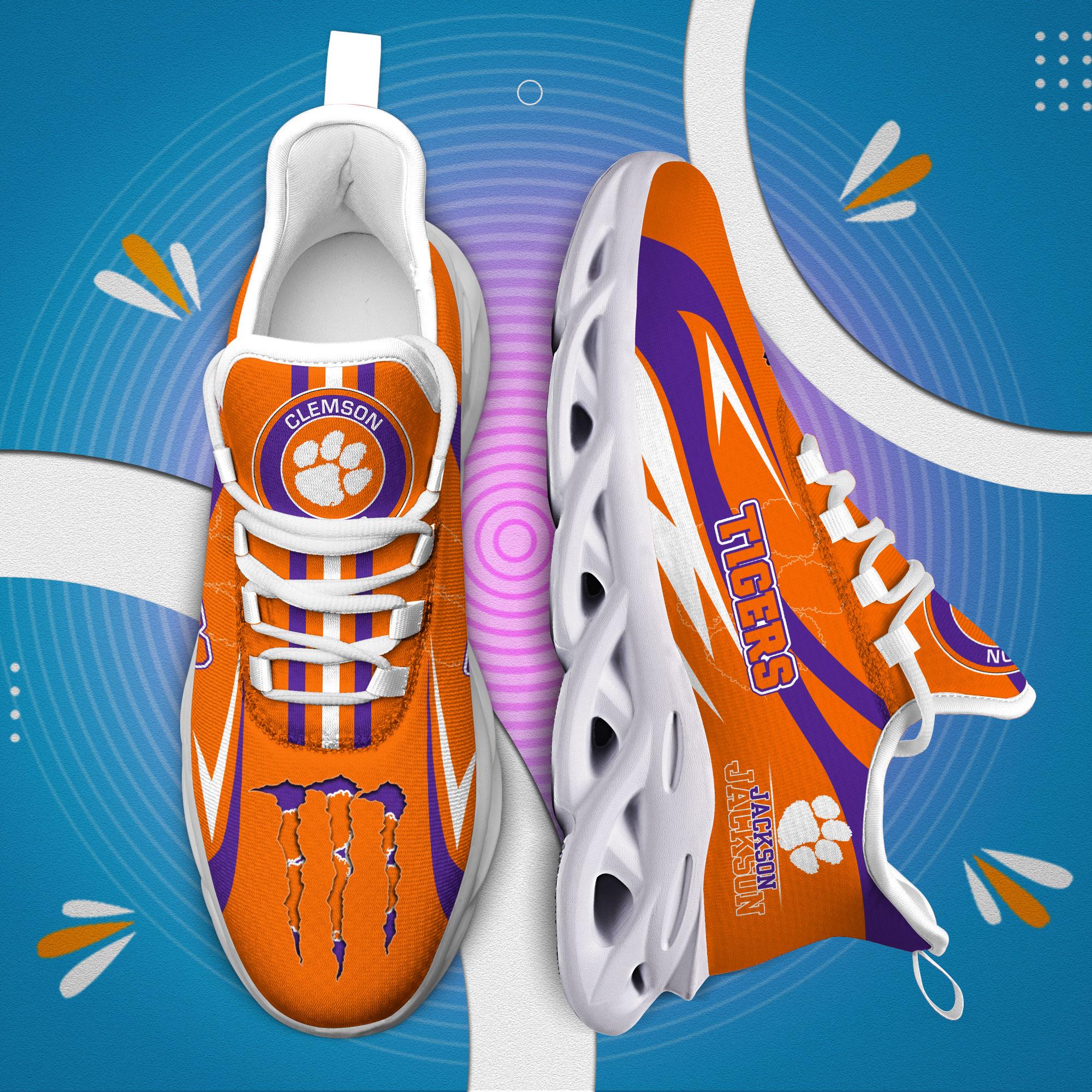 Ideafootwear Clemson Tigers Max Soul Shoes Sneakers For Men And Women