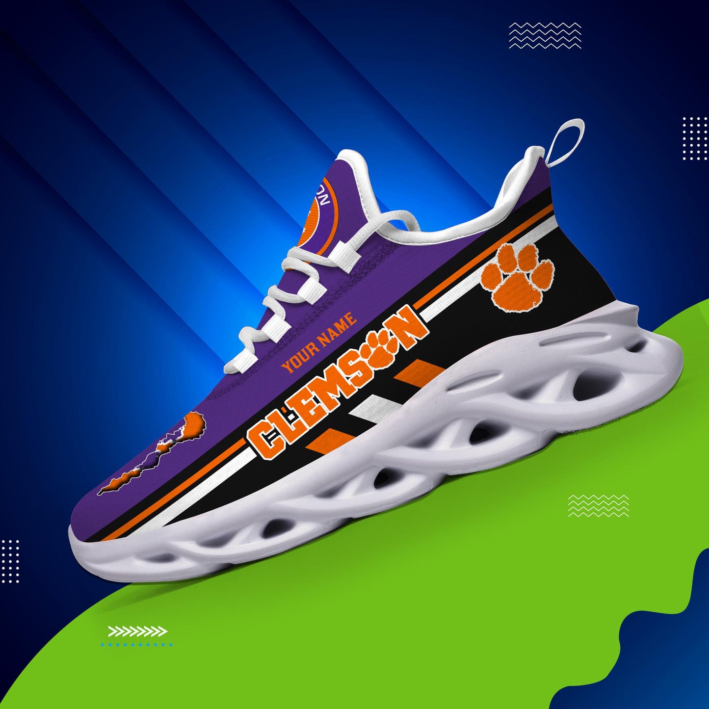 Ideafootwear Clemson Tigers Max Soul Shoes Sneakers For Men And Women