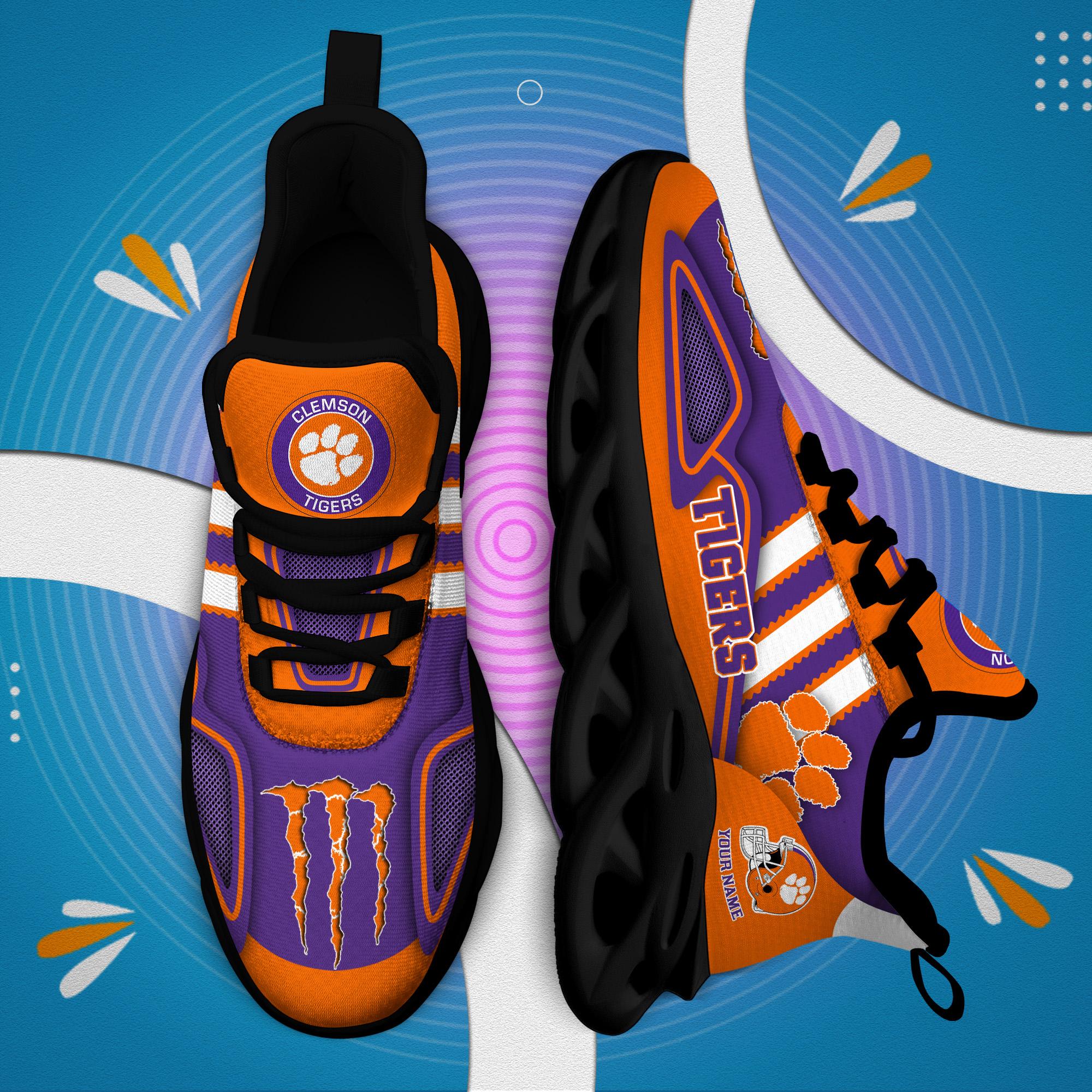 Ideafootwear Clemson Tigers Max Soul Shoes Sneakers For Men And Women