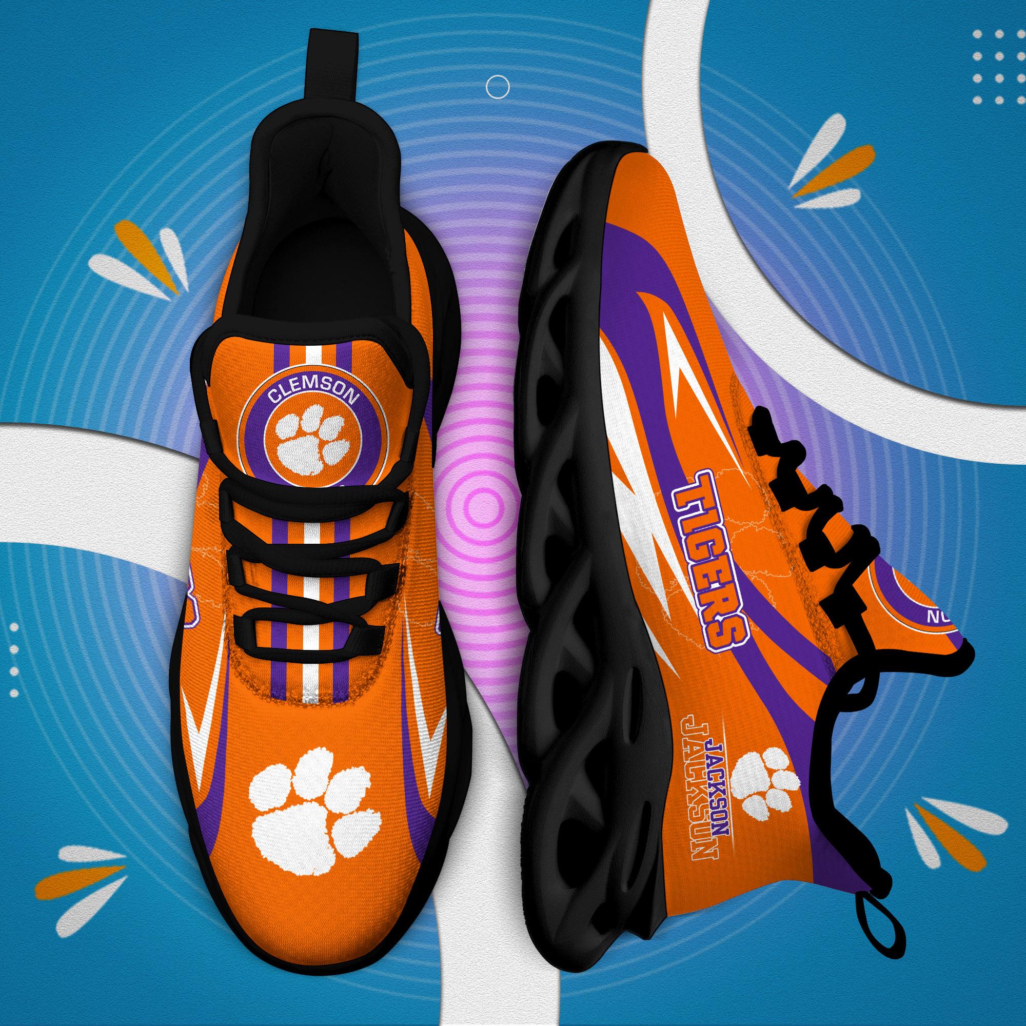 Ideafootwear Clemson Tigers Max Soul Shoes Sneakers For Men And Women