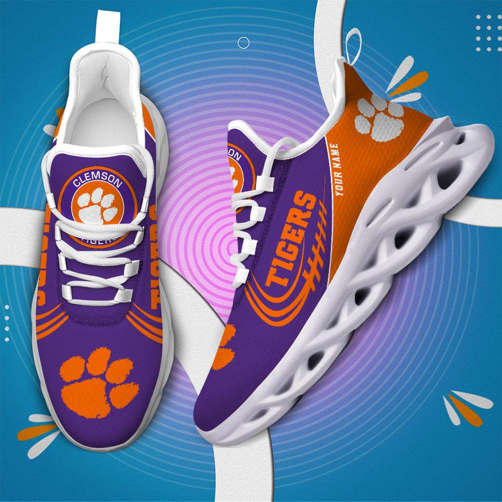 Ideafootwear Clemson Tigers Max Soul Shoes Sneakers For Men And Women