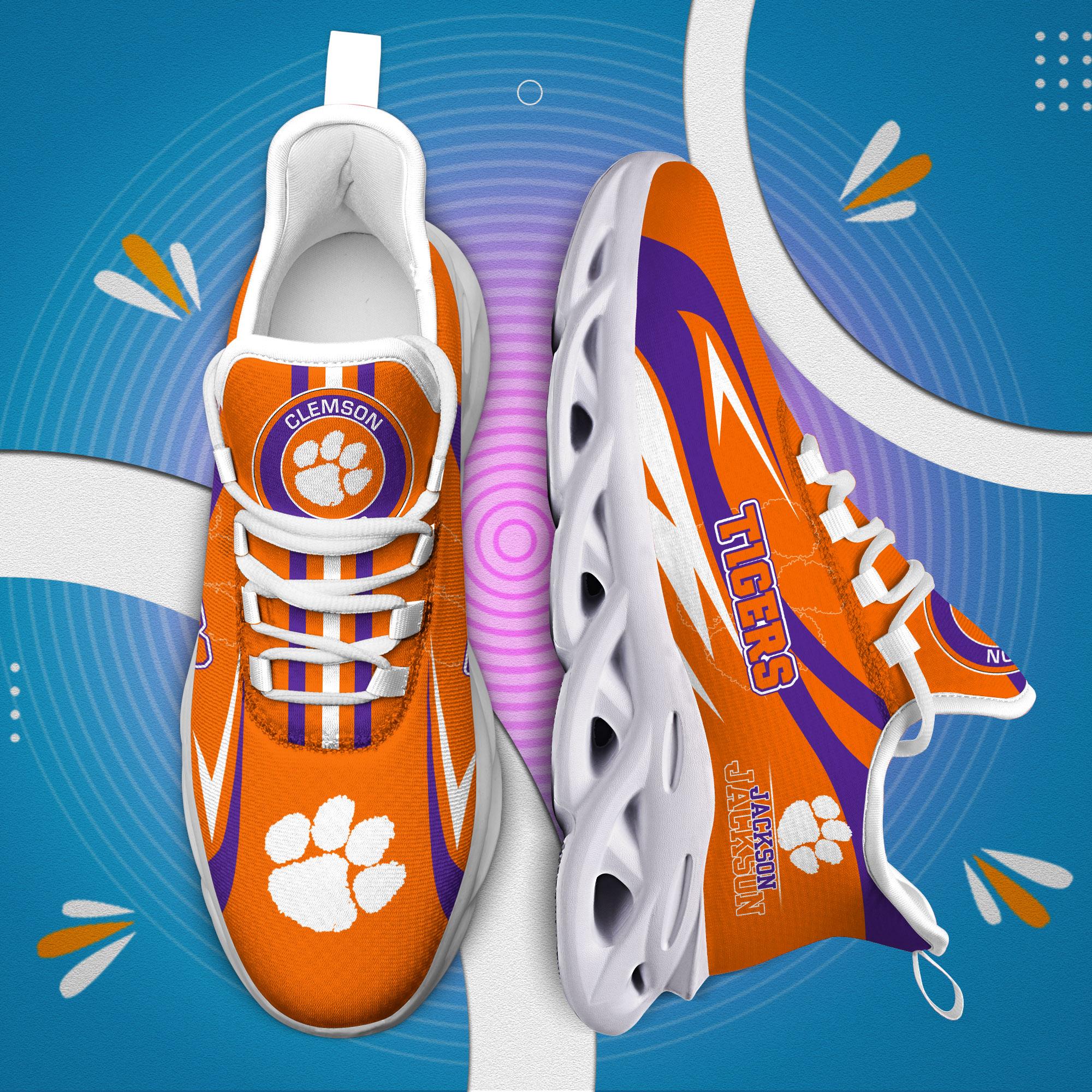 Ideafootwear Clemson Tigers Max Soul Shoes Sneakers For Men And Women