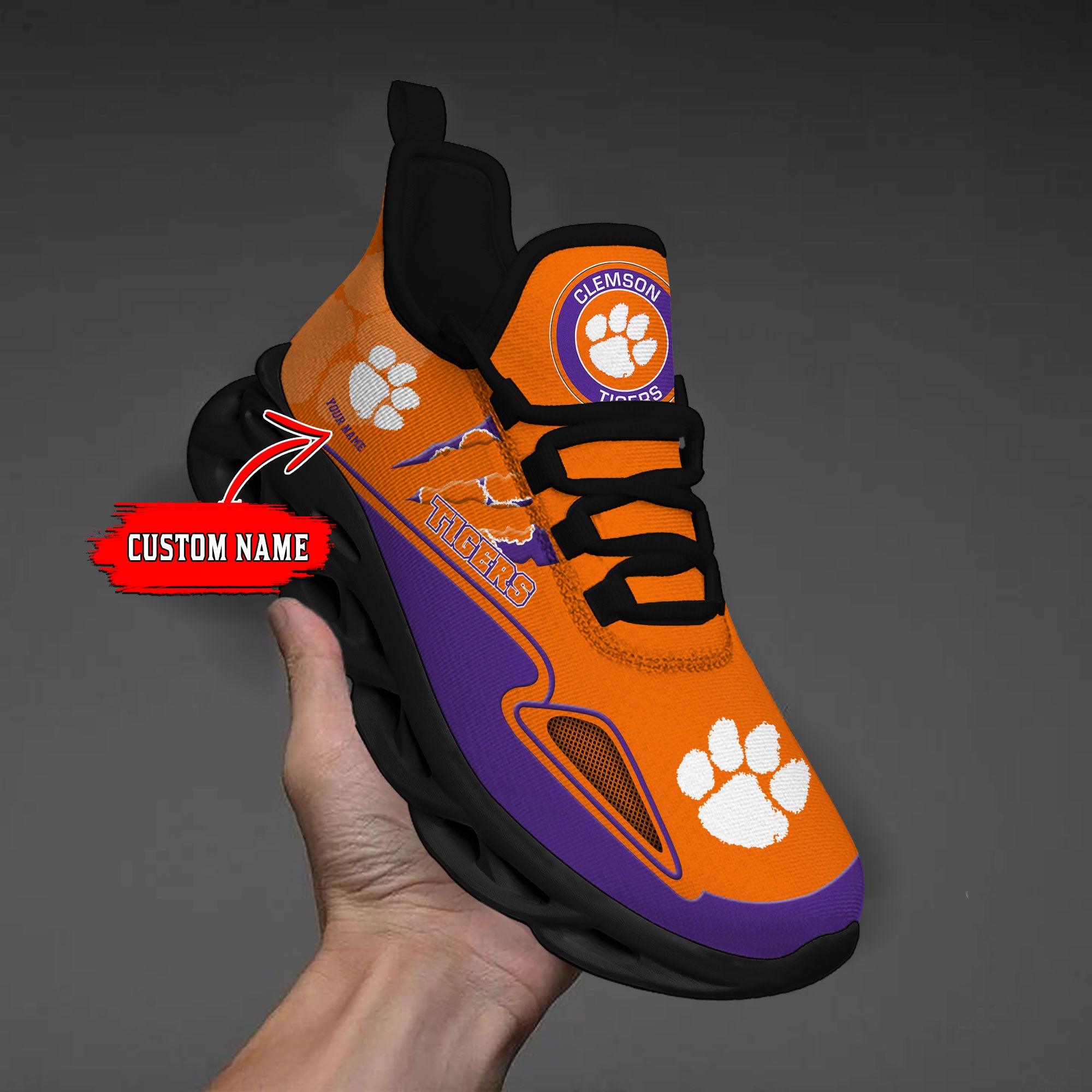 Ideafootwear Clemson Tigers Max Soul Shoes Sneakers For Men And Women
