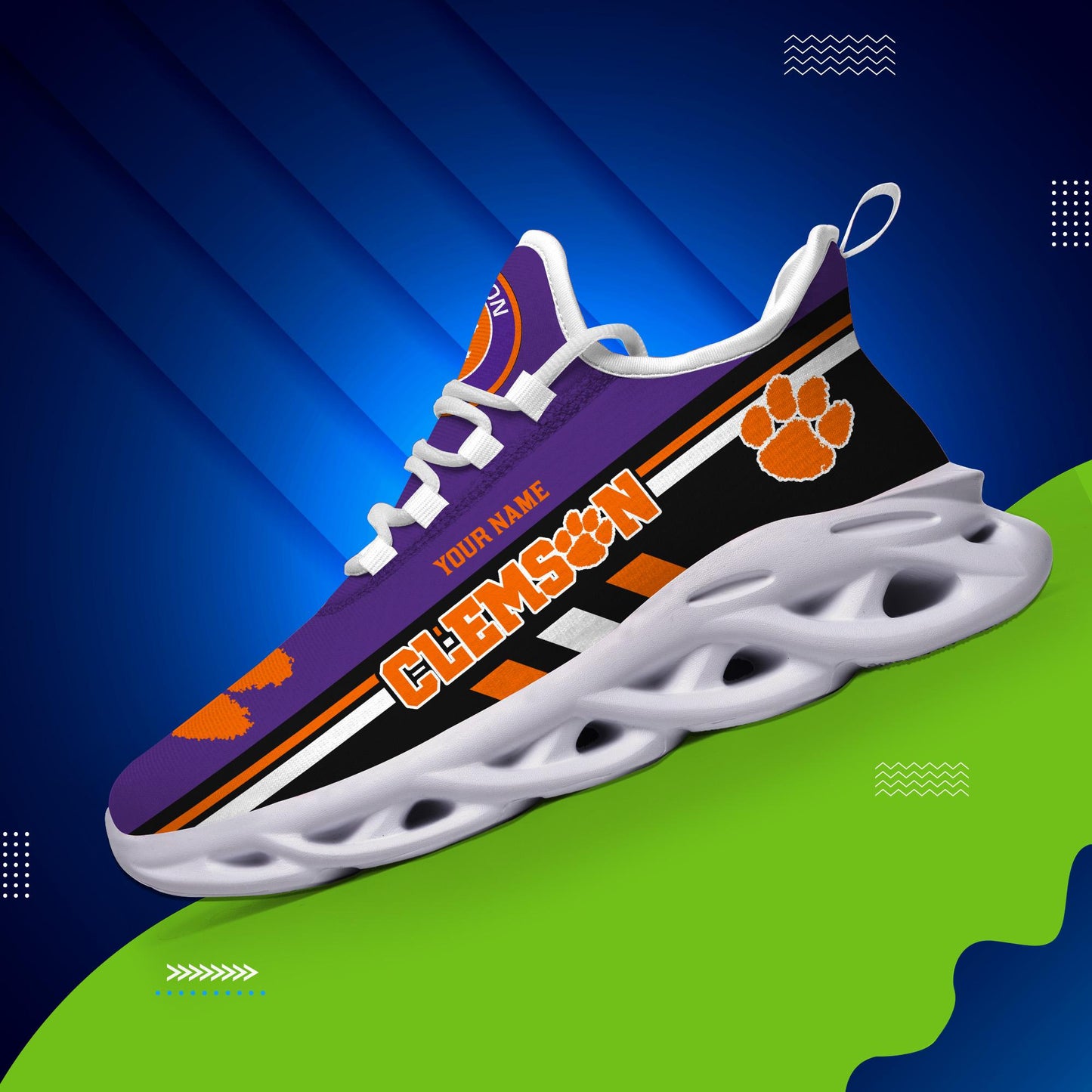 Ideafootwear Clemson Tigers Max Soul Shoes Sneakers For Men And Women