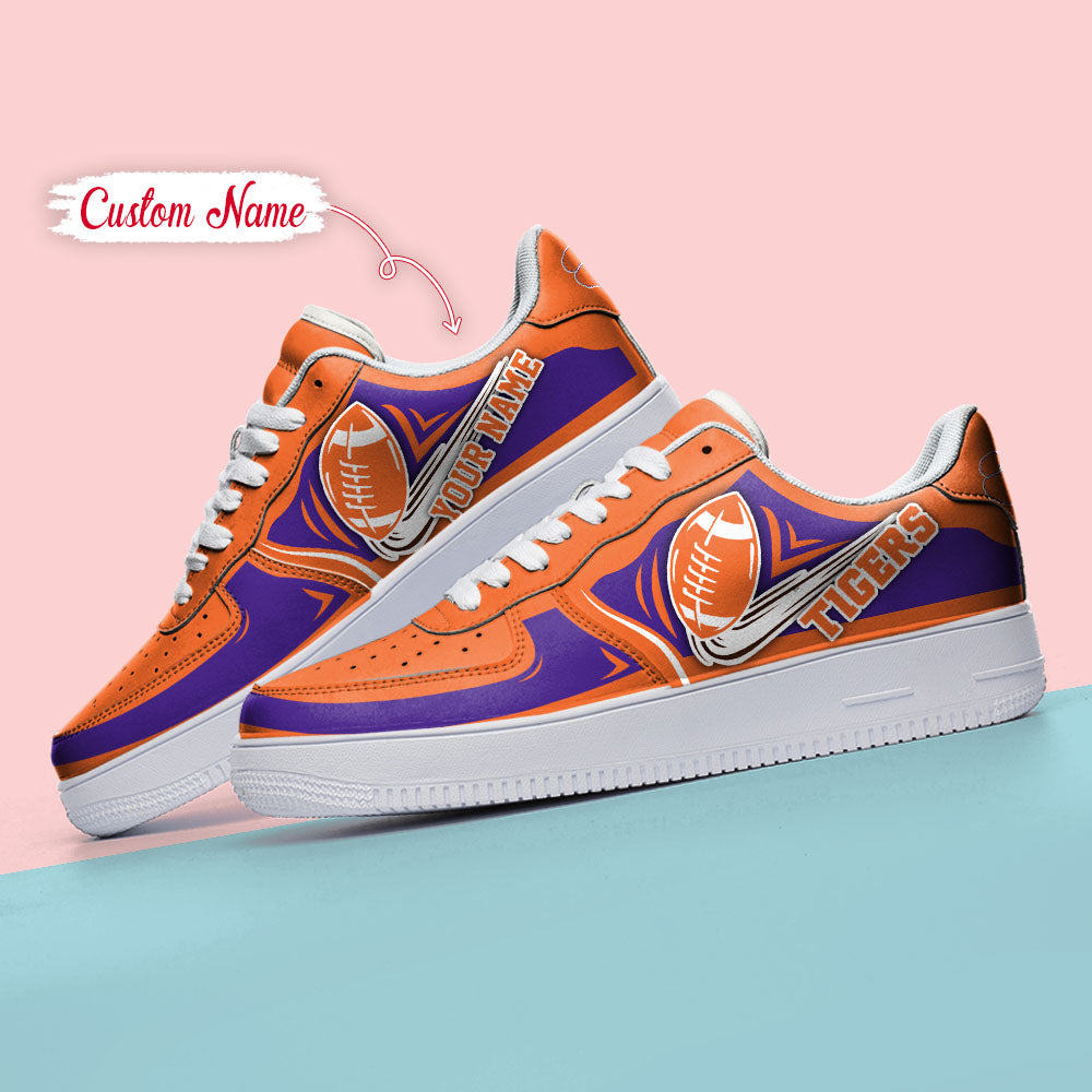 Ideafootwear Clemson Tigers NCAA Air Low-Top Sneakers Shoes For Men And Women