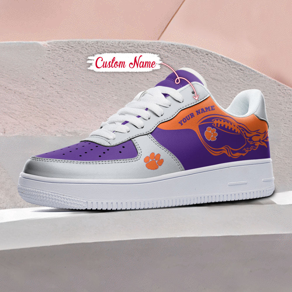 Ideafootwear Clemson Tigers NCAA Air Low-Top Sneakers Shoes For Men And Women
