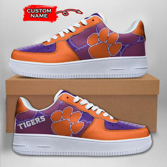 Ideafootwear Clemson Tigers NCAA Air Low-Top Sneakers Shoes For Men And Women