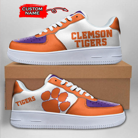 Ideafootwear Clemson Tigers NCAA Air Low-Top Sneakers Shoes For Men And Women