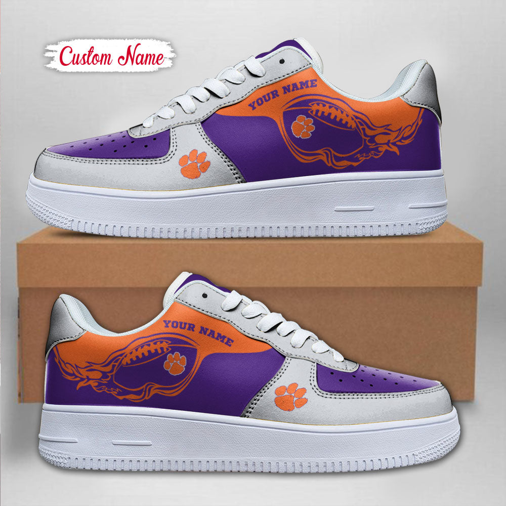 Ideafootwear Clemson Tigers NCAA Air Low-Top Sneakers Shoes For Men And Women
