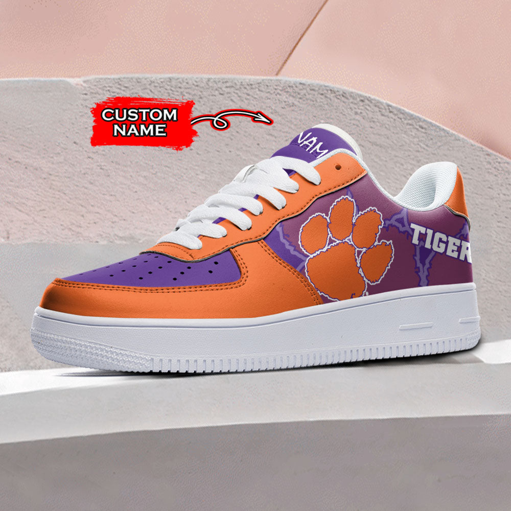 Ideafootwear Clemson Tigers NCAA Air Low-Top Sneakers Shoes For Men And Women