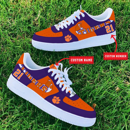 Ideafootwear Clemson Tigers NCAA Air Low-Top Sneakers Shoes For Men And Women