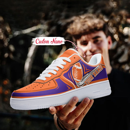 Ideafootwear Clemson Tigers NCAA Air Low-Top Sneakers Shoes For Men And Women