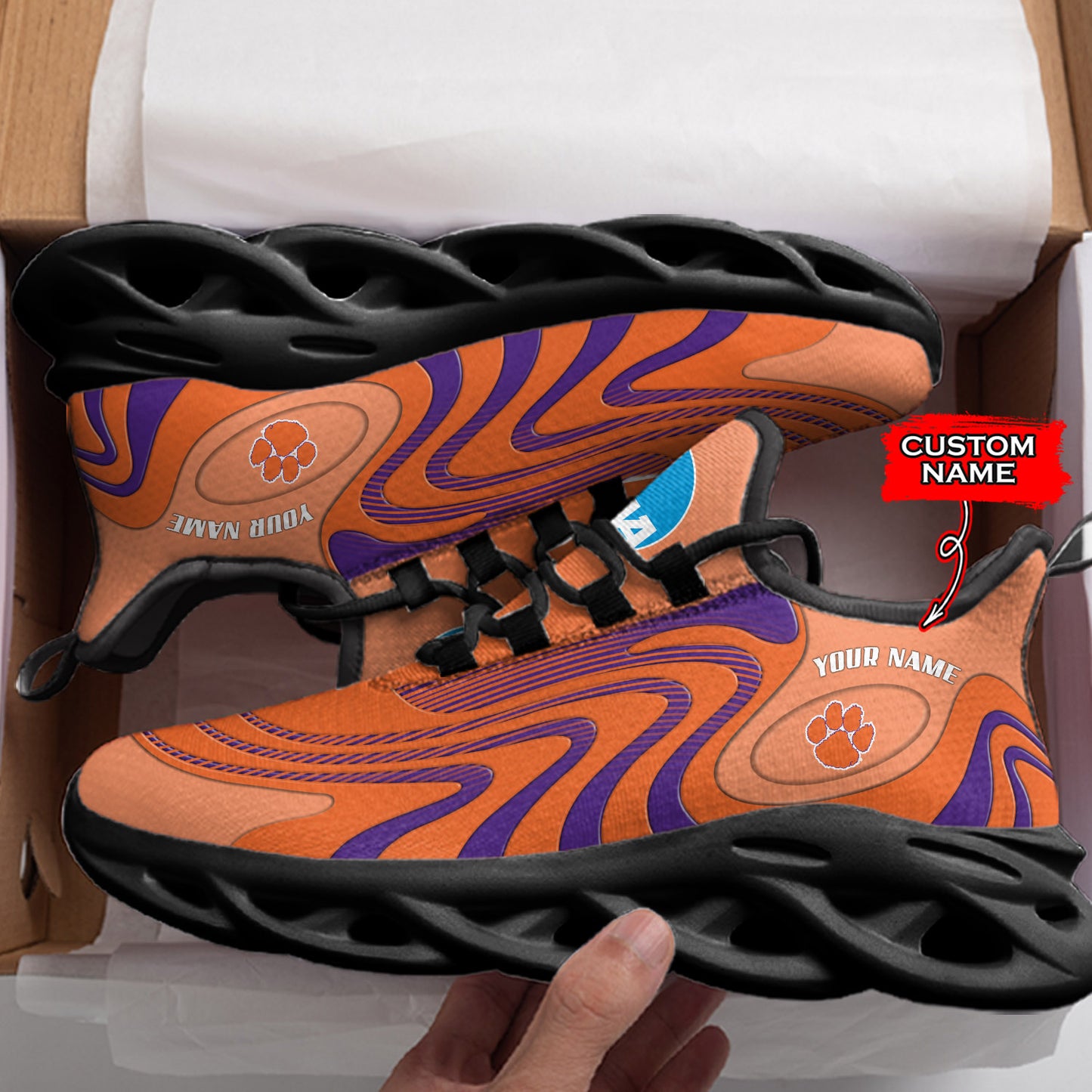 Ideafootwear Clemson Tigers NCAA Max Soul Shoes Sneakers For Men And Women