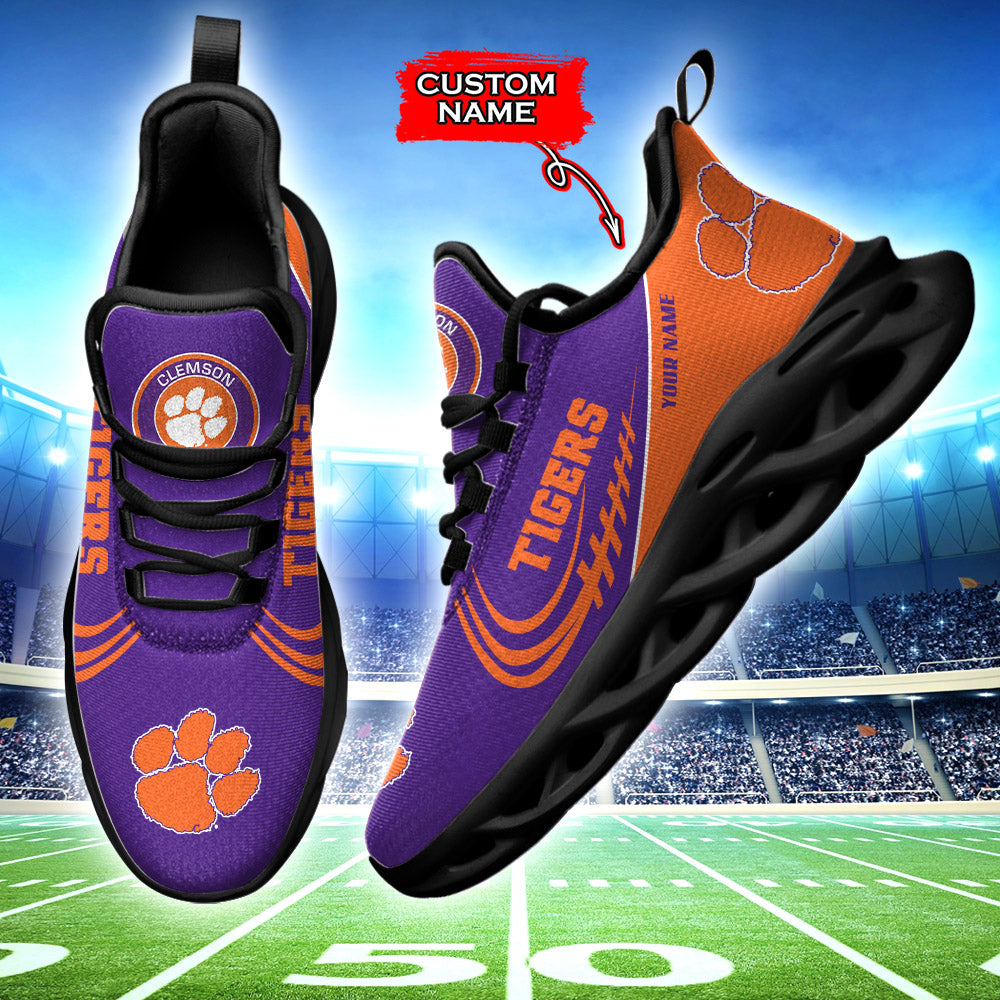 Ideafootwear Clemson Tigers NCAA Max Soul Shoes Sneakers For Men And Women