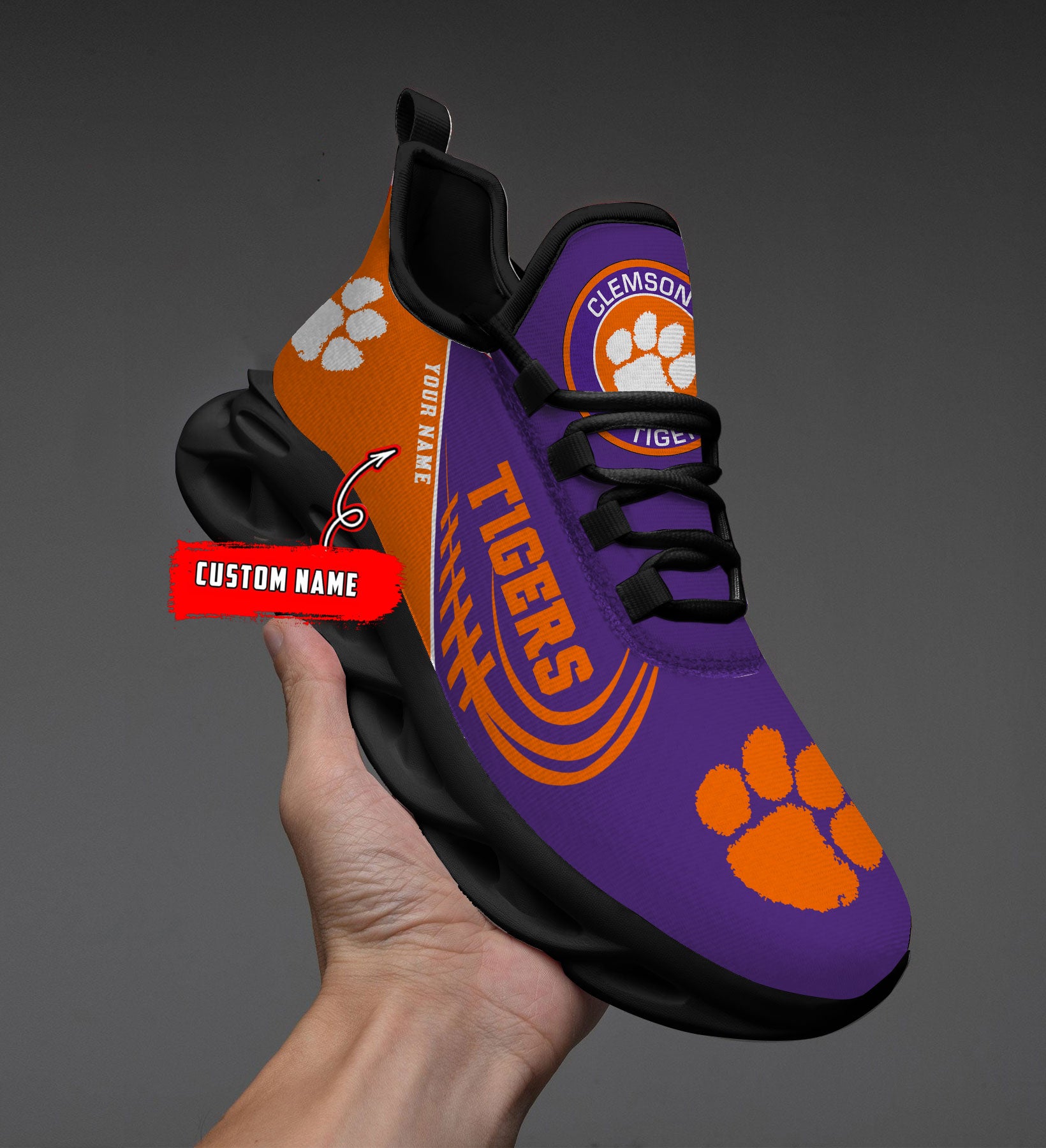 Ideafootwear Clemson Tigers NCAA Max Soul Shoes Sneakers For Men And Women