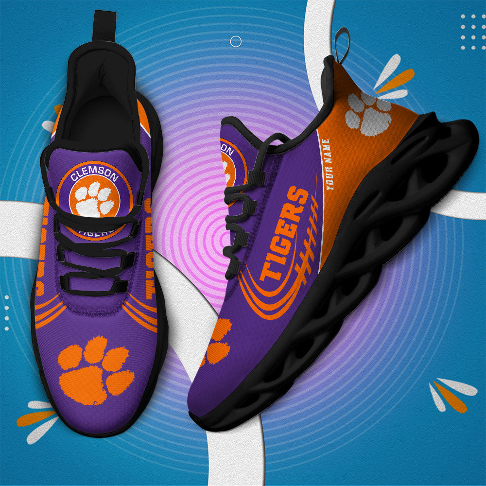Ideafootwear Clemson Tigers NCAA Max Soul Shoes Sneakers For Men And Women