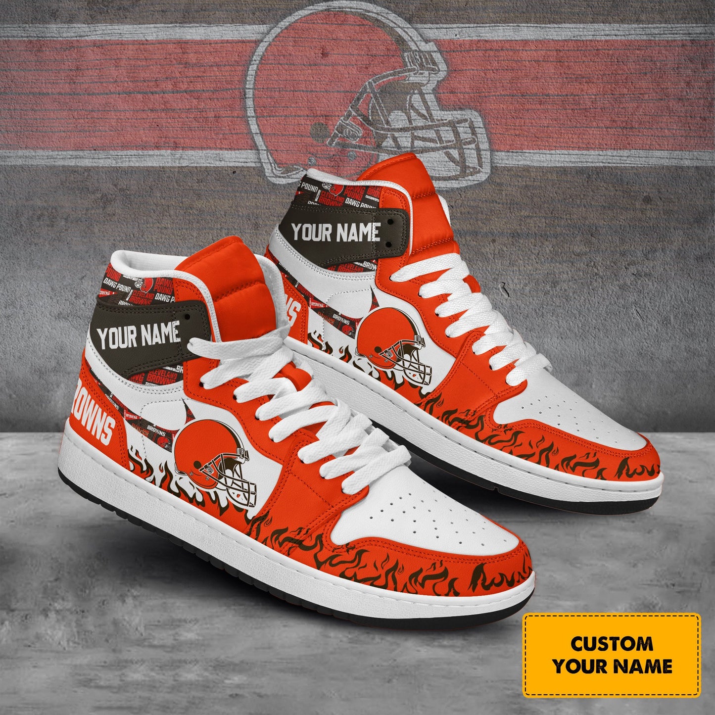 Ideafootwear Cleveland Browns AJ1 High Sneakers Shoes For Men And Women