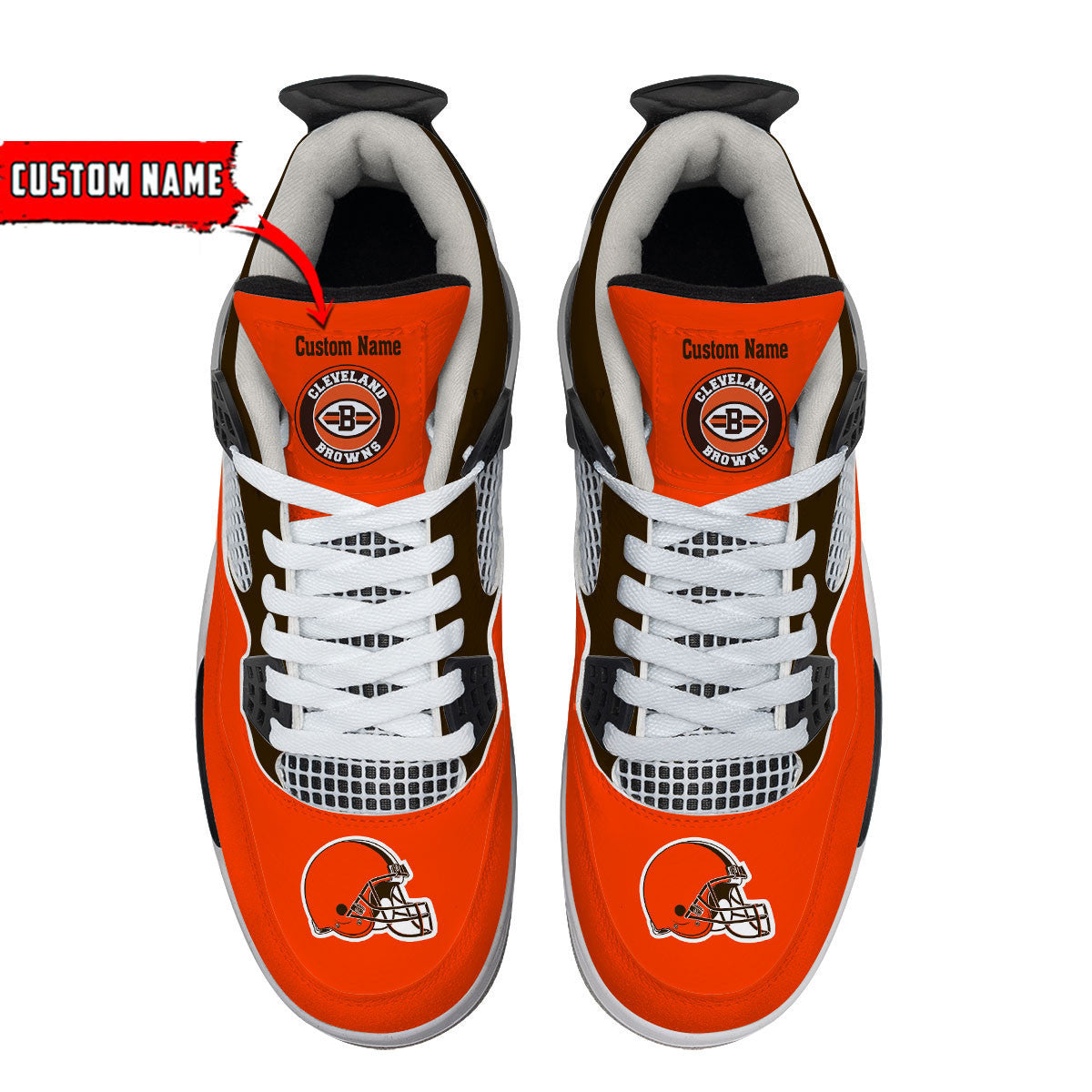 Ideafootwear Cleveland Browns AJ4 Sneakers Shoes For Men And Women