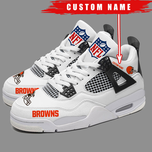 Ideafootwear Cleveland Browns AJ4 Sneakers Shoes For Men And Women