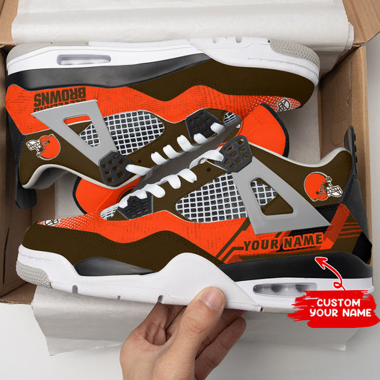 Ideafootwear Cleveland Browns AJ4 Sneakers Shoes For Men And Women