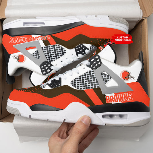 Ideafootwear Cleveland Browns AJ4 Sneakers Shoes For Men And Women