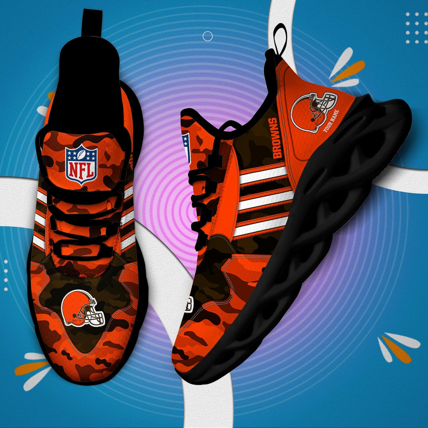 Ideafootwear Cleveland Browns Max Soul Shoes Sneakers For Men And Women