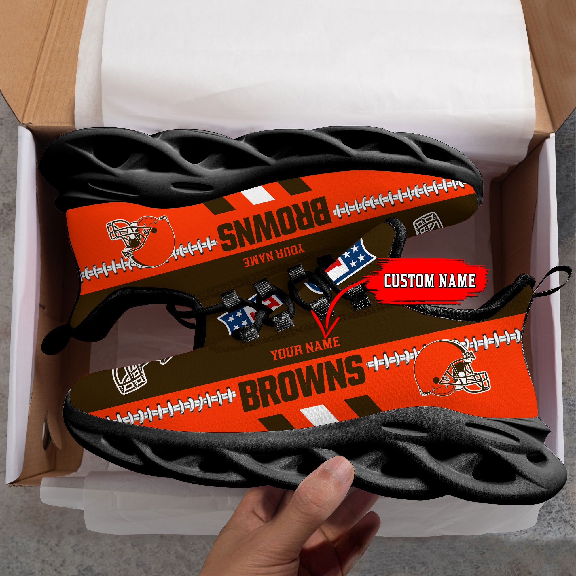 Ideafootwear Cleveland Browns Max Soul Shoes Sneakers For Men And Women