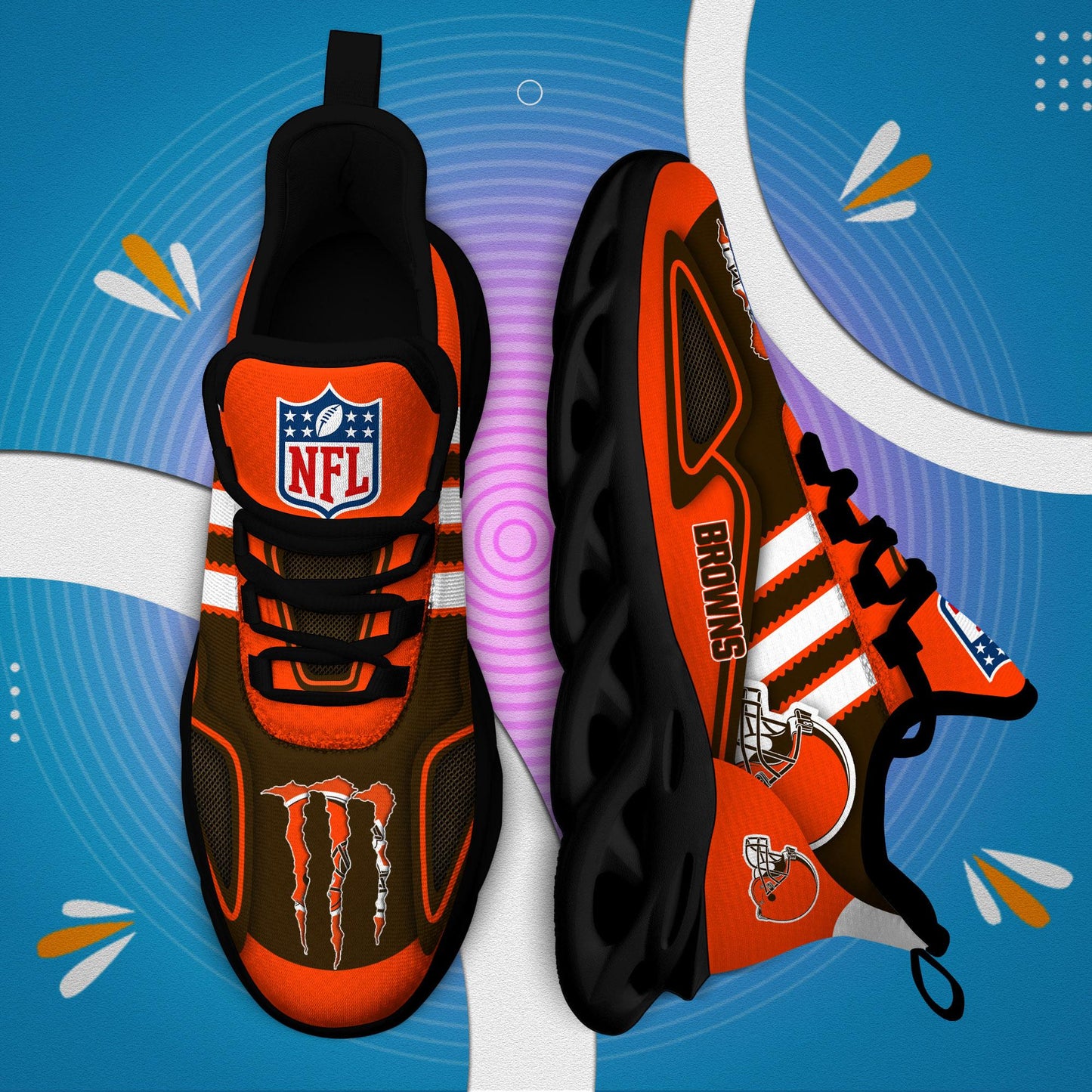 Ideafootwear Cleveland Browns Max Soul Shoes Sneakers For Men And Women