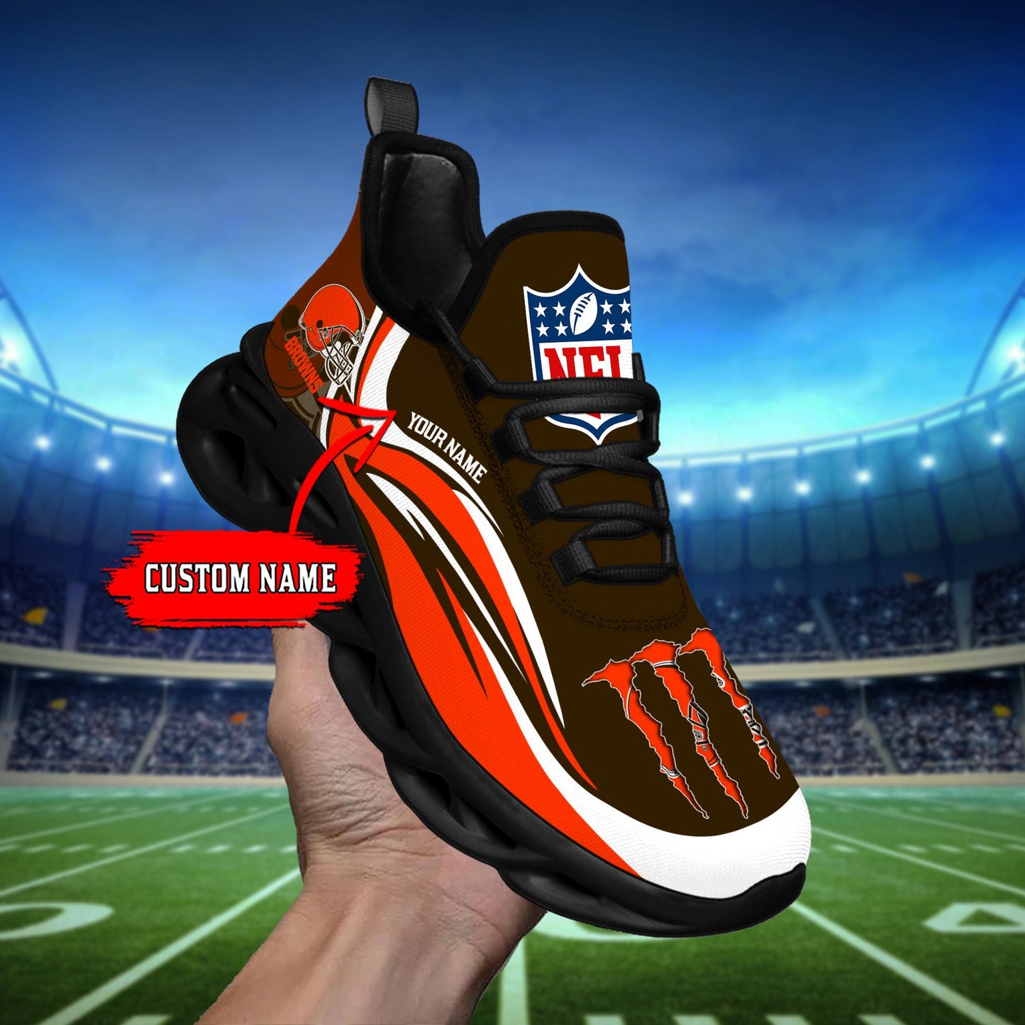 Ideafootwear Cleveland Browns Max Soul Shoes Sneakers For Men And Women
