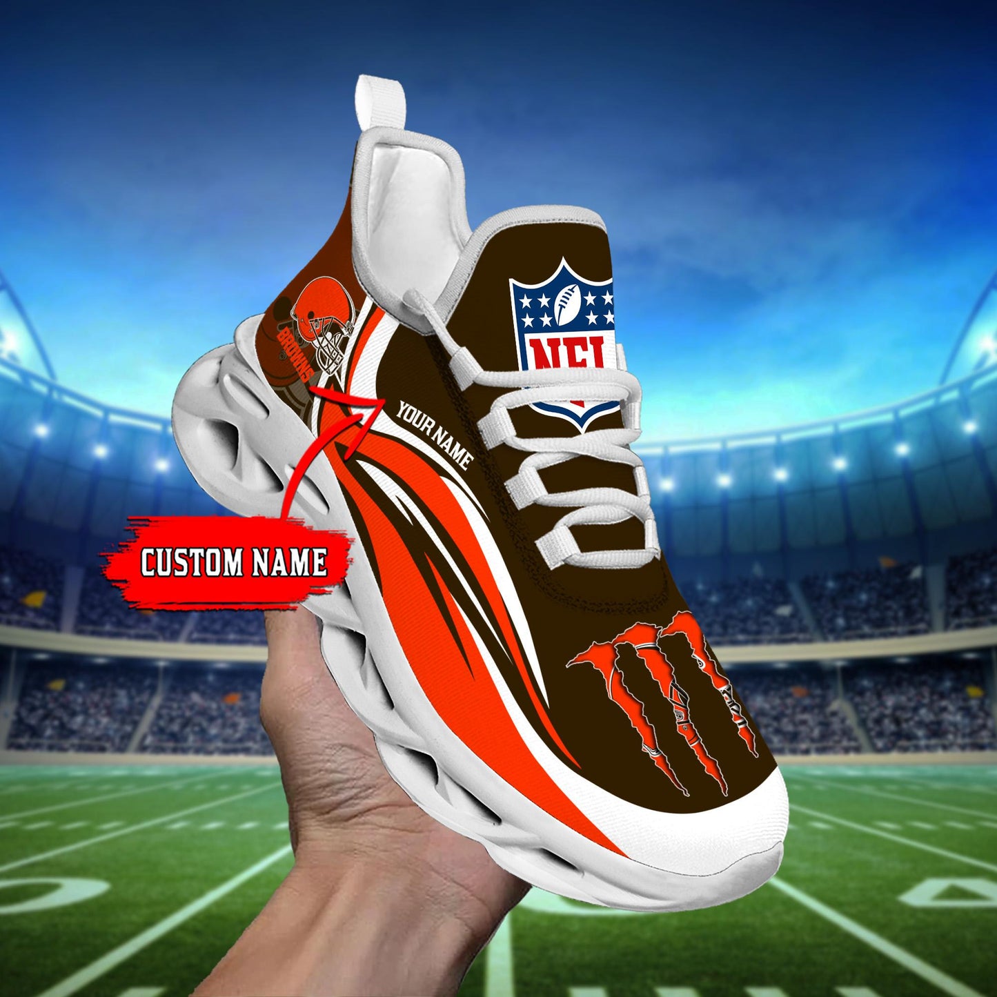 Ideafootwear Cleveland Browns Max Soul Shoes Sneakers For Men And Women