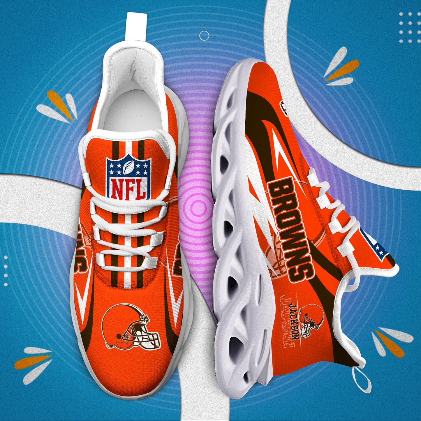 Ideafootwear Cleveland Browns Max Soul Shoes Sneakers For Men And Women