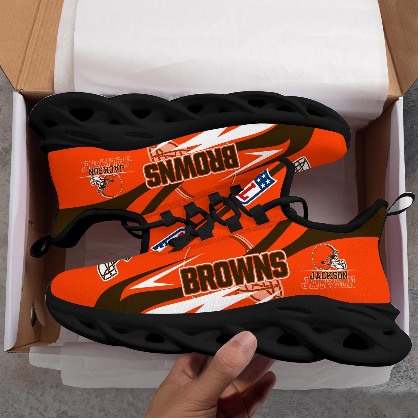 Ideafootwear Cleveland Browns Max Soul Shoes Sneakers For Men And Women