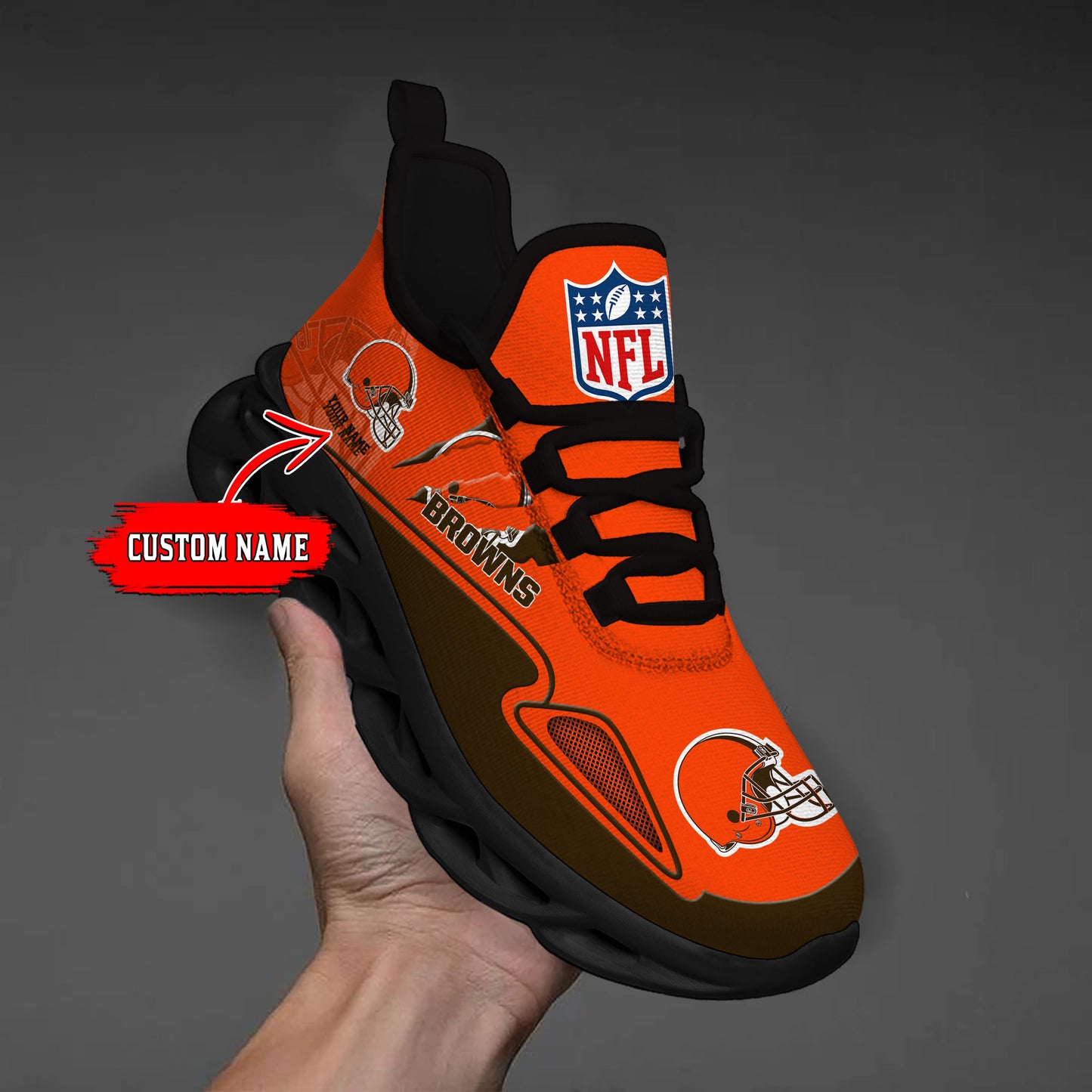 Ideafootwear Cleveland Browns Max Soul Shoes Sneakers For Men And Women