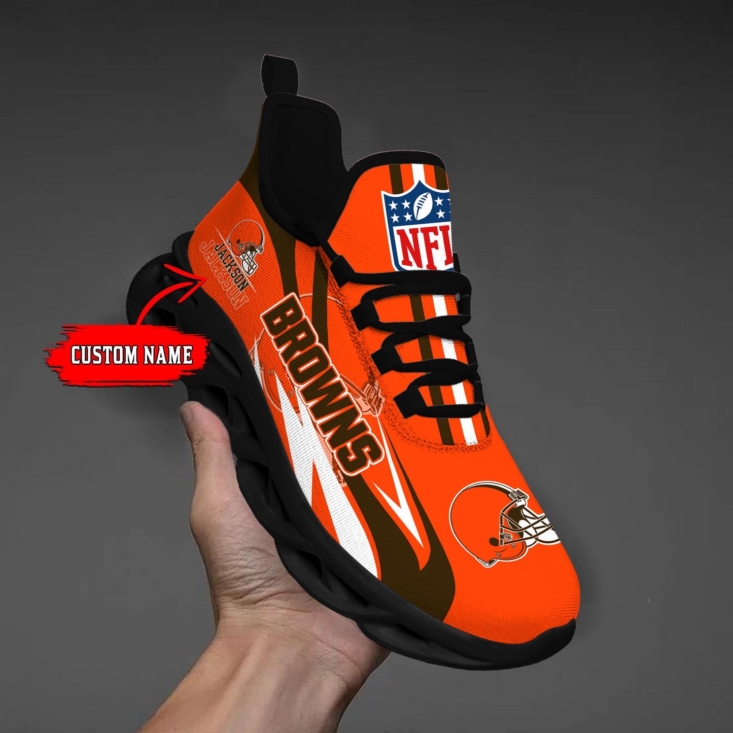 Ideafootwear Cleveland Browns Max Soul Shoes Sneakers For Men And Women