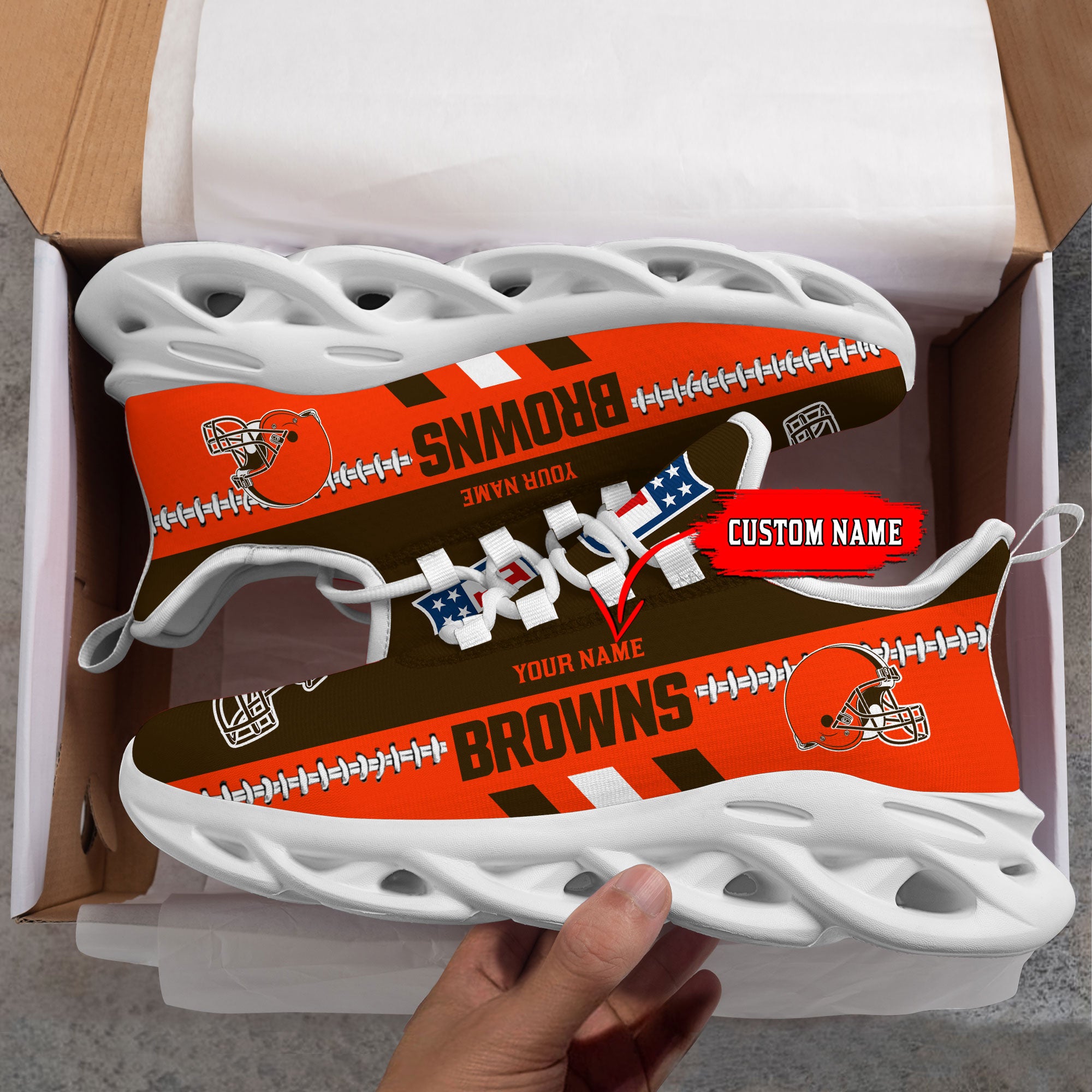 Ideafootwear Cleveland Browns Max Soul Shoes Sneakers For Men And Women