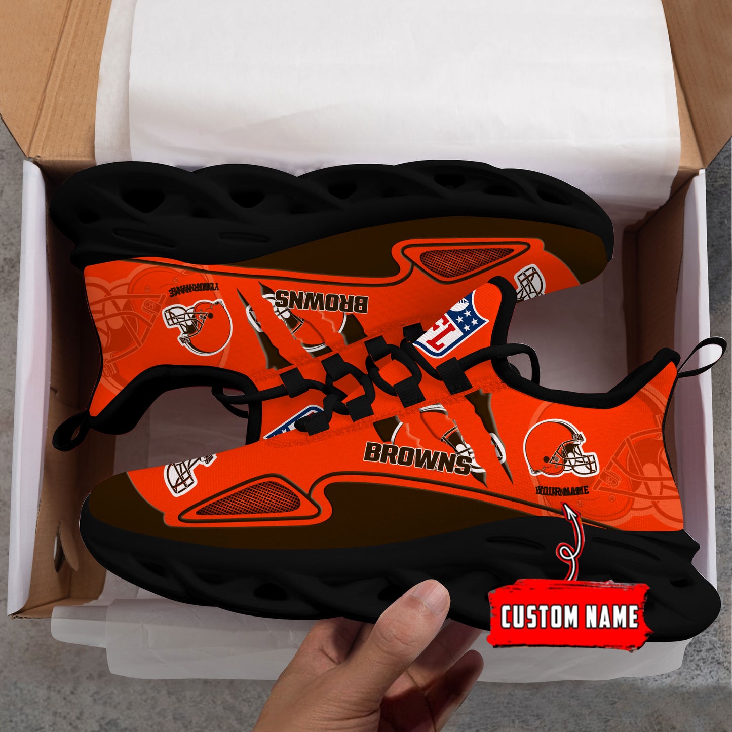 Ideafootwear Cleveland Browns Max Soul Shoes Sneakers For Men And Women