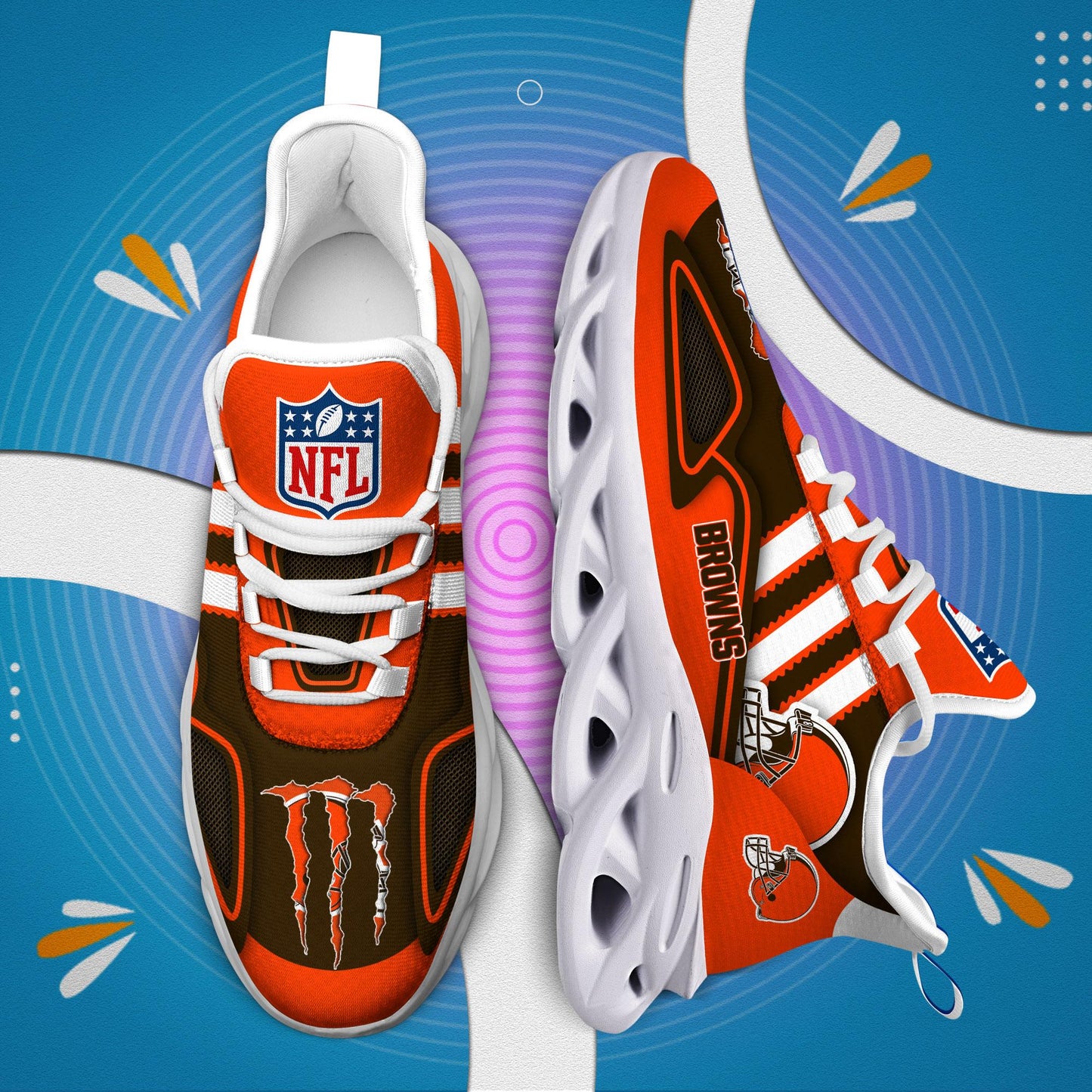Ideafootwear Cleveland Browns Max Soul Shoes Sneakers For Men And Women