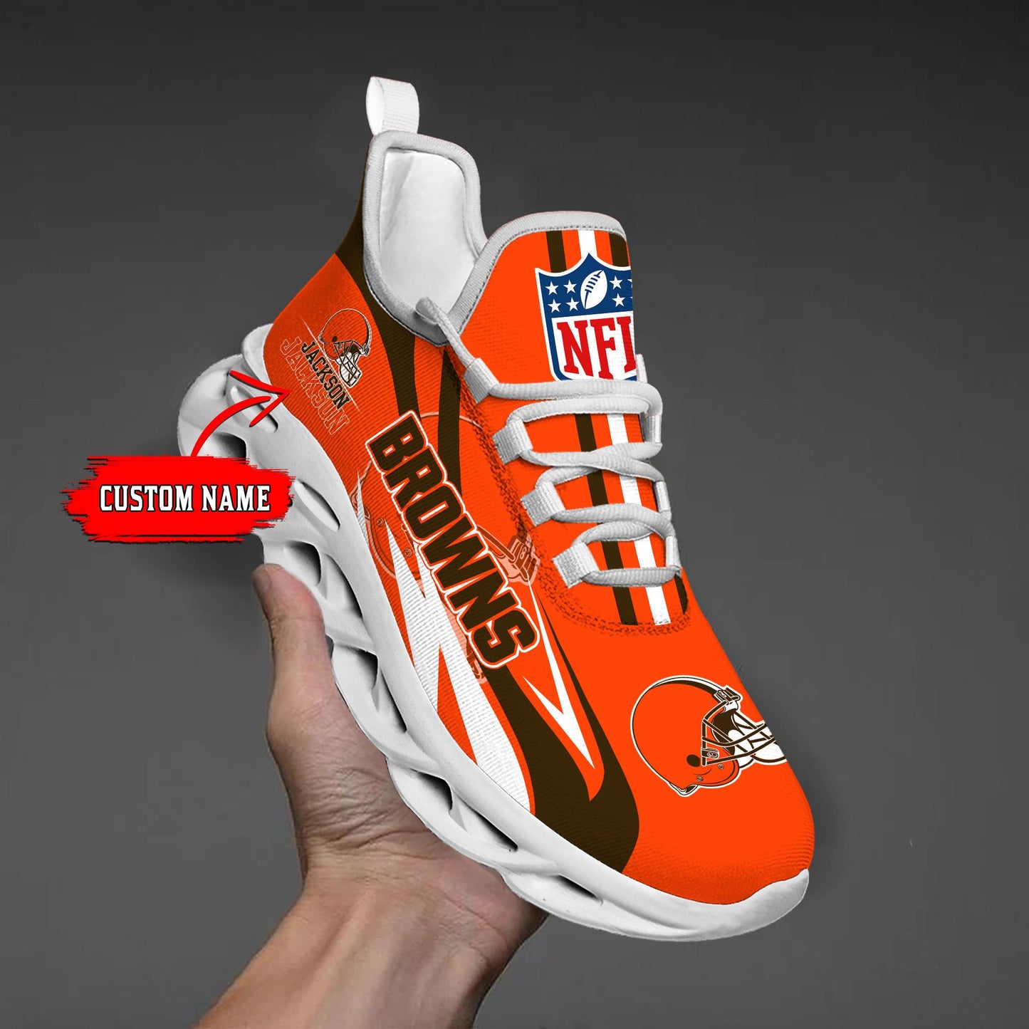 Ideafootwear Cleveland Browns Max Soul Shoes Sneakers For Men And Women